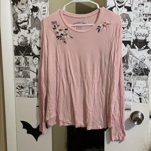 Aeropostale long sleeve flower embroidered shirt